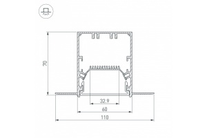 Профиль Arlight SL-LINIA55-FANTOM-2000 ANOD 027161 - 2
