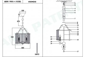 Подвесной светильник iLamp Qeens P9501-4 NIC - 2