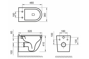 Чаша для подвесного унитаза BelBagno Senso-R белый, без сиденья (BB017CHR-030) - 2