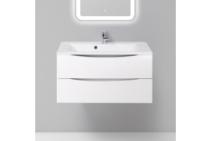 Мебель для ванной BelBagno Marino 90 bianco lucido, подвесная - 3