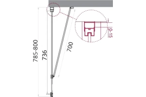 Душевая стенка BelBagno Marmi 80х195 профиль хром стекло прозрачное - 3
