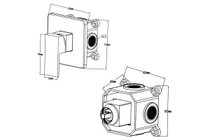 Swedbe Platta Гигиенический душ со встроенным смесителем с монтажным боксом, цвет: черный 5549B - 3