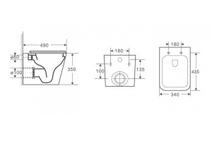 Унитаз подвесной CeramaLux белый, смыв AquaBlade (5171) - 3