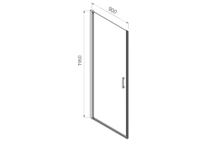 Душевая дверь Vincea Alpha 90 хром стекло рифленое - 2