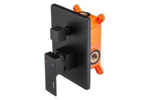 Swedbe Platta Смеситель встраиваемый подключение на 2 выхода в монтажном боксе, цвет: черный 5519B - 3