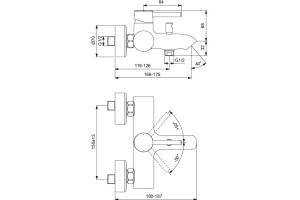 Смеситель для ванны с душем Ideal Standard Ceraline черный (BC199U4) - 2