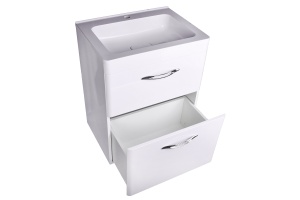 Тумба напольная Каре 60 (2 ящ.) Люкс белая, PLUS - 2
