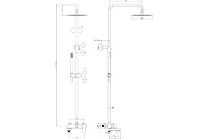 Душевая стойка Paffoni BLU ZCOL632NO - 2