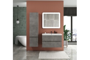 TECHNO Шкаф подвесной, фасады асимметричные, АЙС Какао 400x300x1600, AM-Techno-1600-AC-SO-FC305-L