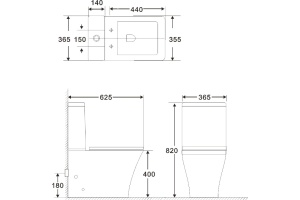 Чаша для унитаза-компакта BelBagno Marmi BB052CPR - 3