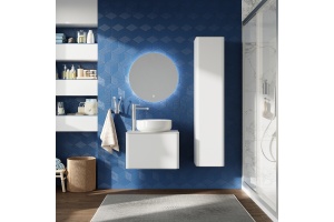 Мебель для ванной STWORKI Ноттвиль 60 белая, с отверстием под смеситель, подвесная, российская (гарнитур, мебель)