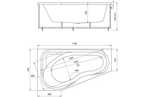 Акриловая ванна Акватек Медея 170x95 L - 2