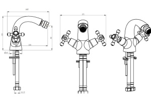 Смеситель Boheme Crystal 296-CRST для биде - 2