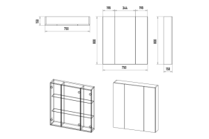 Зеркало-шкаф Misty Аура 75 белый - 3