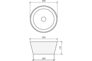 Раковина хрустальная накладная Armadi Art Lucido 39 золото - 3