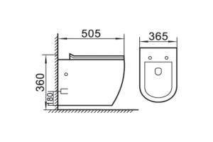 Чаша для подвесного унитаза Boheme Nero черная матовая без сиденья - 2
