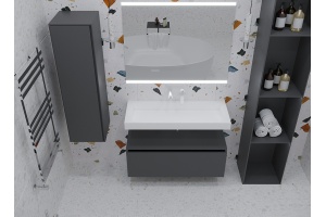 Тумба Armadi Art Flat Valessi Uno-S 100 подвесная черный глянец - 2