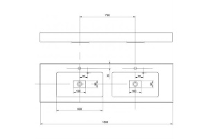 Мебельная раковина Акватон Ричмонд 150 см (1A70573KRD010) - 2