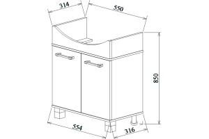 Тумба для комплекта Sanflor Толедо 60 венге, северное дерево светлое - 3