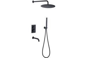 5.31014-31 PRIORITY V.3 Термостат Vernet+Душ Slim 300мм+Душ.набор+Излив,Easy box,черн.мат (265389)