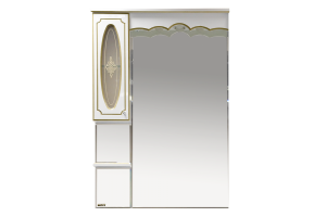 Зеркало-шкаф Misty Монако 80 L белый-золото с подсветкой