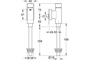 Cмывное устройство для писсуаров Grohe Rondo 37346000 - 3