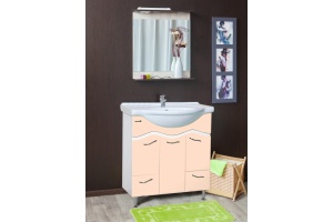 Тумба с раковиной Bellezza Мари 85 белая/бежевая - 2