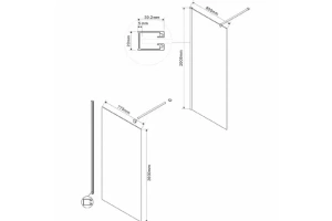 Стекло для душевой перегородки Vincea Walk-In зеркальное - 2