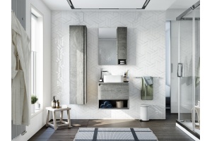 Мебель для ванной STWORKI Карлстад 60 дуб рошелье, монте тиберио, с отверстием под смеситель в столешнице - 2