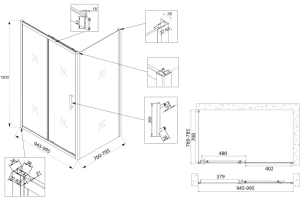 Душевой уголок Veconi Rovigo RV-072 100x80 профиль хром (RV072-10080-01-C4) - 3