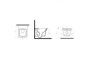 Чаша для подвесного унитаза Boheme Hermitage белый с узором золото без сиденья - 2