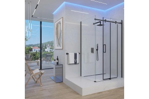 Душевой уголок Veconi Rovigo 130х100, черный (RV074B-130100-01-C4) - 2