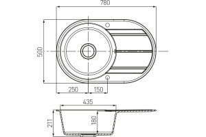 Мойка кухонная AQUATON Амира песочная - 3