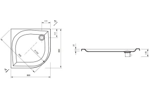 Поддон для душа Ravak Elipso-80 LA - 3