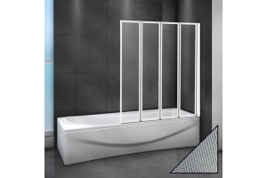 Шторка на ванну Cezares Relax V-4-80/140-P-Bi-R стекло punto