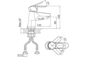 Смеситель для раковины D&K  хром (DA1392101) - 2