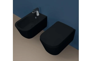 Крышка-сиденье Kerasan Tribeca черный матовый/хром, с микролифтом (519131)  - 2