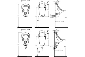 Писсуар beWash Eri 37108201 подвесной, с внешним подводом воды - 2