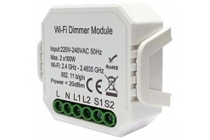 Wi-Fi реле-диммер двухканальное Denkirs 2x100Вт RL1004-DM - 2