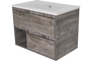 Тумба с раковиной Misty Темза 75 темное дерево - 2