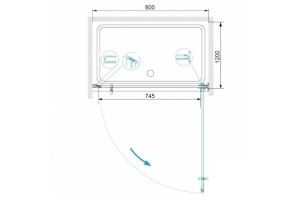 Душевой уголок RGW Hotel HO-045B 80х120 профиль черный стекло прозрачное - 3