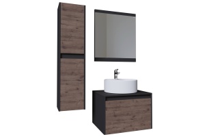 Шкаф пенал для ванной Grossman ТАЛИС веллингтон/графит (303011) - 3