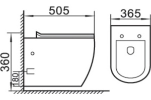Унитаз подвесной Boheme Nero черный матовый с сиденьем микролифт - 2