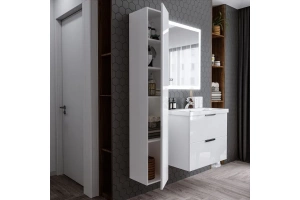 Шкаф-пенал для ванной Бриклаер Хелена 30х180 белый (4627125416378) - 3