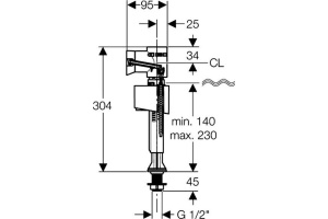 Наливной механизм Geberit Impuls (136.726.00.1) - 2