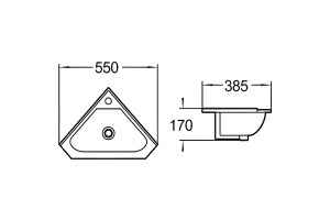 Раковина подвесная WeltWasser WW AISBACH 7012 GL-WT 55 белый (10000008681) - 2