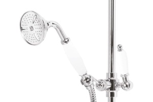 Душевой гарнитур Cezares Lord хром с белыми ручками - 2