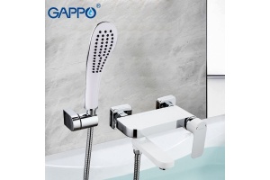 Смеситель для ванны с изливом служит переключателем на лейку белый/хром G3248 - 2