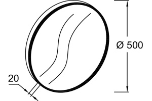 EB1176-CPR ODEON RIVE Круглое зеркало, 50 см - 2