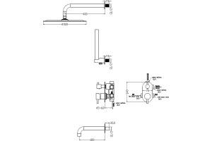 Душевой комплект Boheme Uno золото (464-2-G) - 2